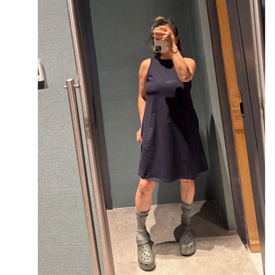 COCOLINDA| 棉质欧美复古法式圆领A摆背心裙Q3509