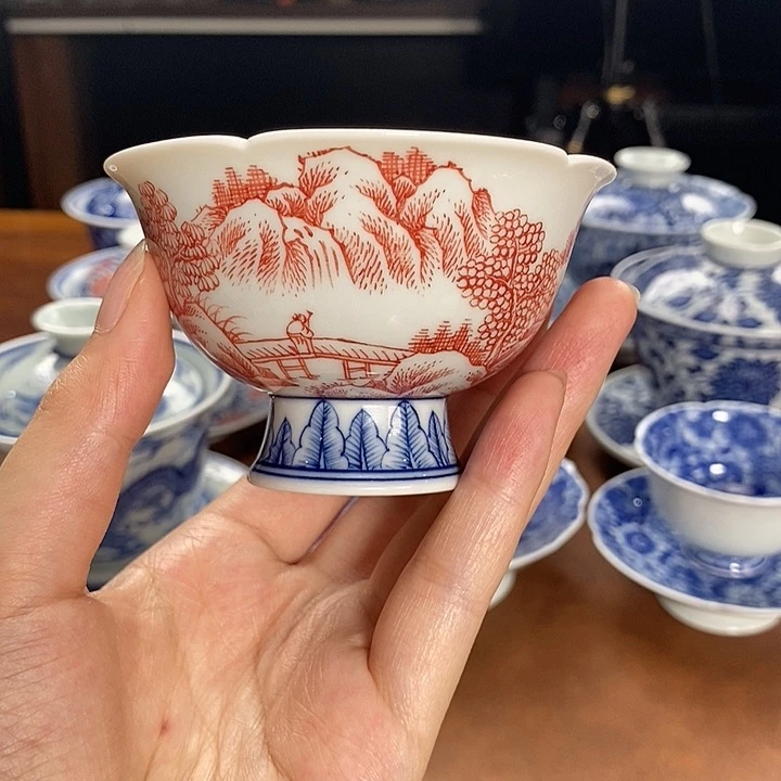 景德镇纯手工青花瓷杯