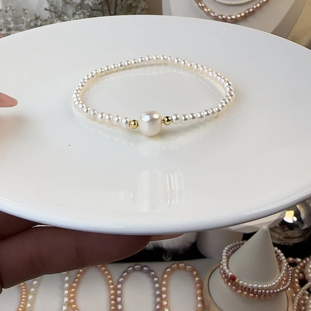 手绳未镶嵌淡水珍珠3.5mm微瑕