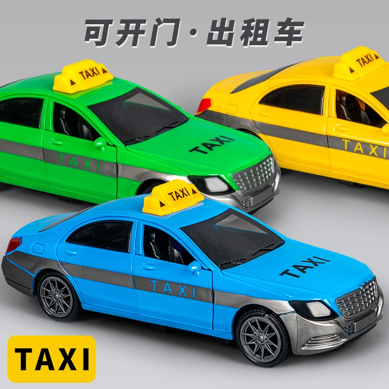 仿真出租车模型双门可开玩具仿真的士车模男孩女孩玩具车小汽车