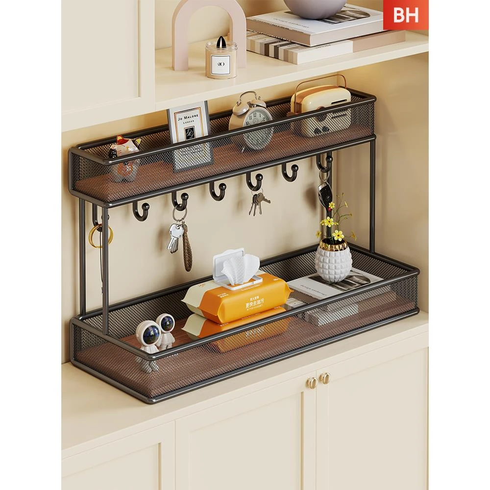 玄关置物架门口放钥匙收纳盒入户鞋柜上摆件展示美式复古钥匙盒