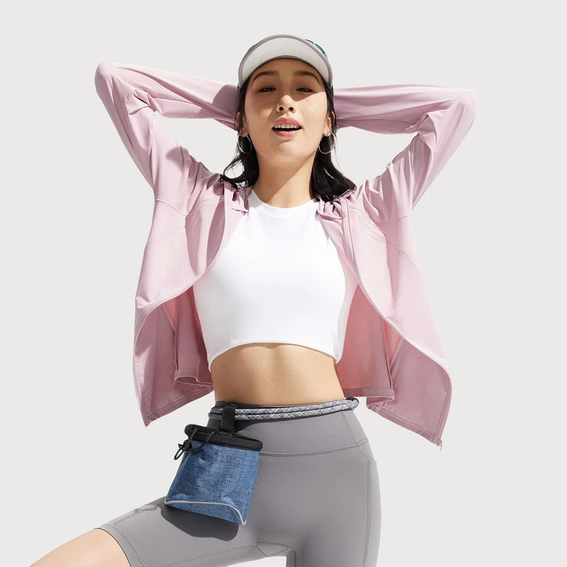 R李宁夏季新款速干凉爽女款户外运动冰沙防晒服AFDVE38