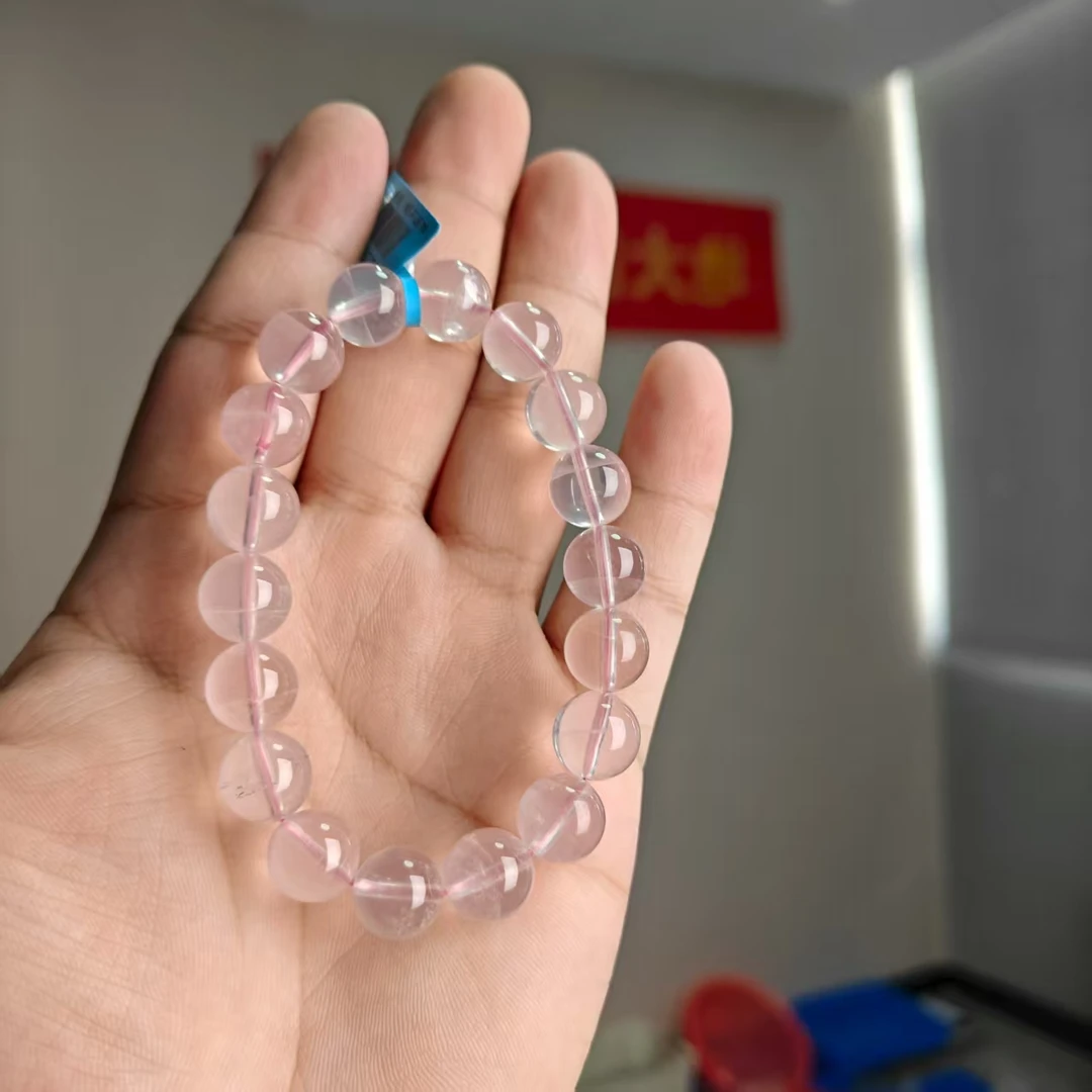 约11mm莫桑比克粉晶圆珠单圈手串