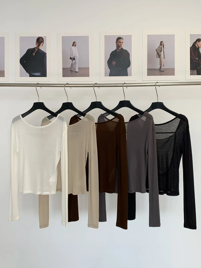 韩版春款打底天丝羊毛上衣