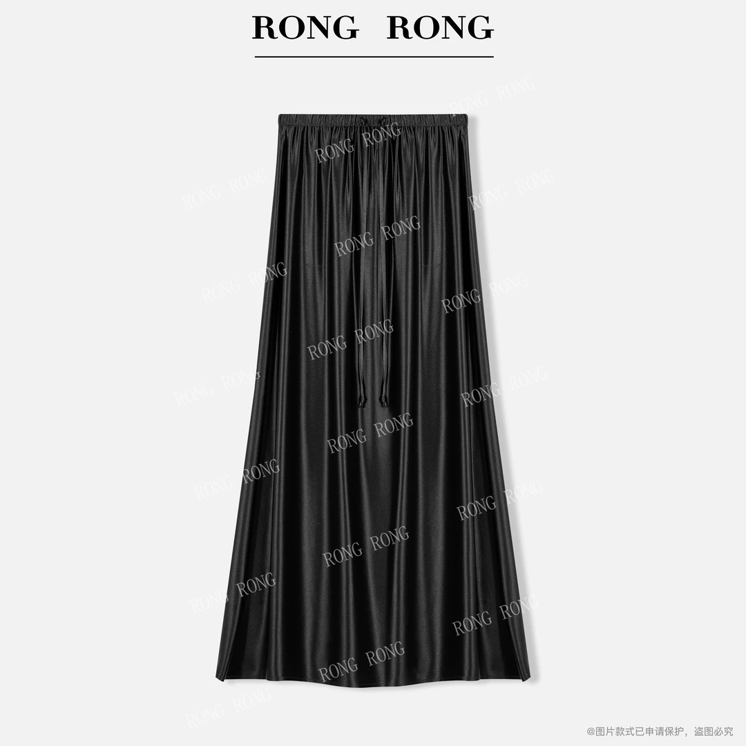溶溶【流光溢彩】RONGRONG 醋酸显瘦感收胯高腰H字百搭半身裙37021