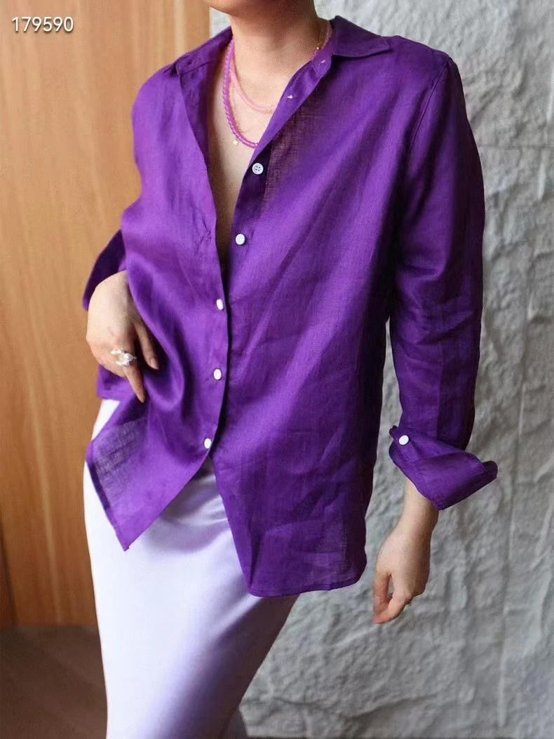 WANTHAT/凡黛卡高级感减龄洋气休闲慵懒长袖衬衣342294