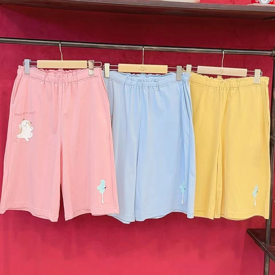 HIKOSEN CARA卡拉猫猫和老鼠大短裤夏季纯棉基础款休闲裤五分裤