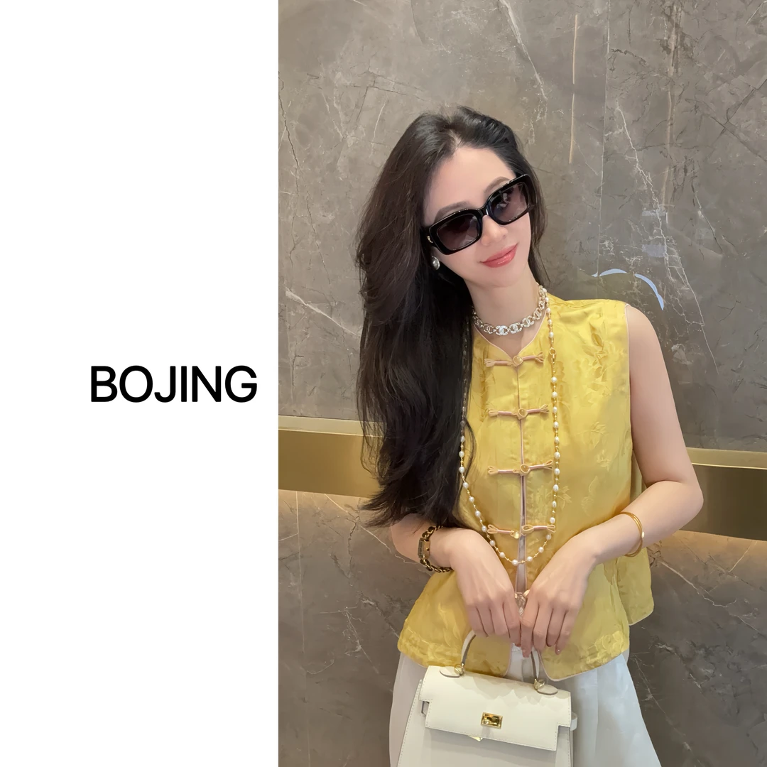 【金粉世家】新中式双面穿显瘦网红时尚夏季提花马甲