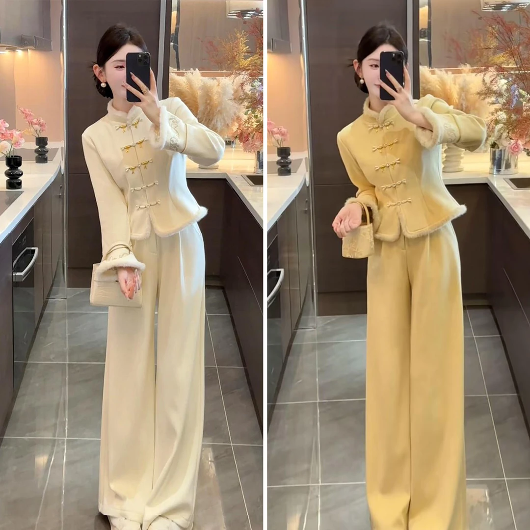 休闲风中国风新中式时尚套装显瘦小香风女神范女装两件套女装秋冬