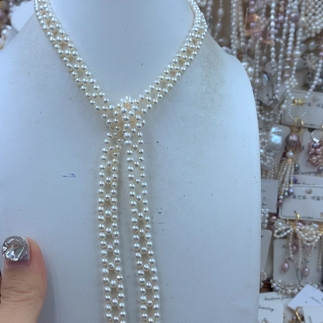 长***约耳饰银S925镶嵌淡水珍珠