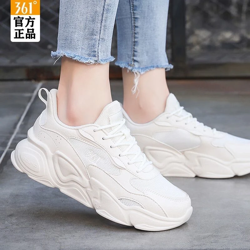 361°女鞋运动鞋冬季新款跑鞋百搭保暖休闲小白鞋厚底复古老爹鞋女