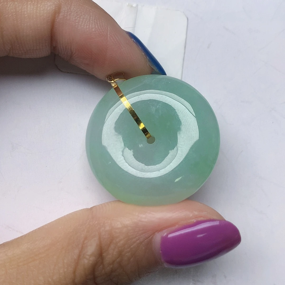 翡翠18K金镶嵌颈饰天然翡翠