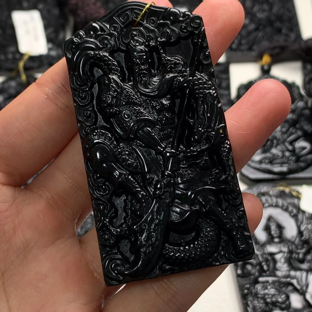 天然缅甸a货钢琴黑挂件