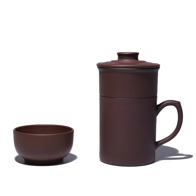 大吉羊 宜兴杯办公茶杯 紫泥自动冲茶杯270ml