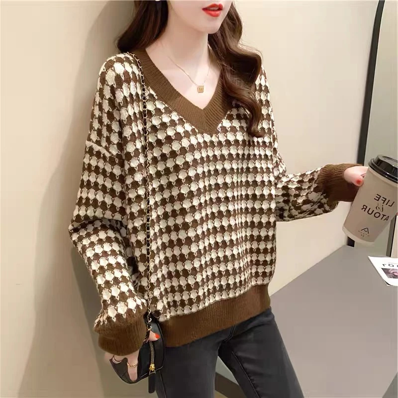 0092 Y40气质时尚百搭洋气套头针织毛衣上衣大仓库