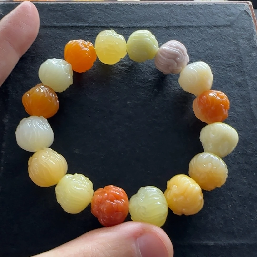 石英质玉（缅黄）手串未镶嵌R*