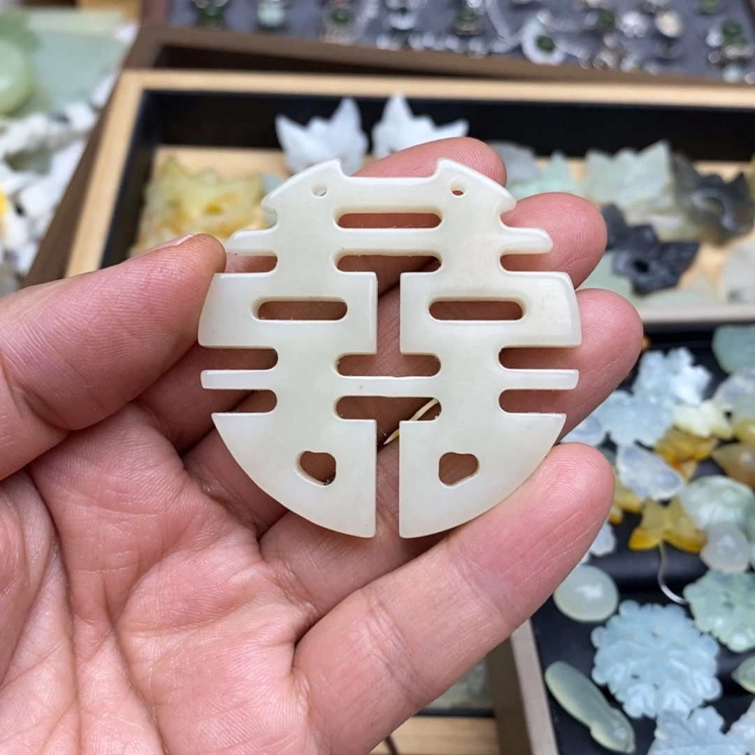 岫玉纯天然岫玉挂件戒指未镶嵌