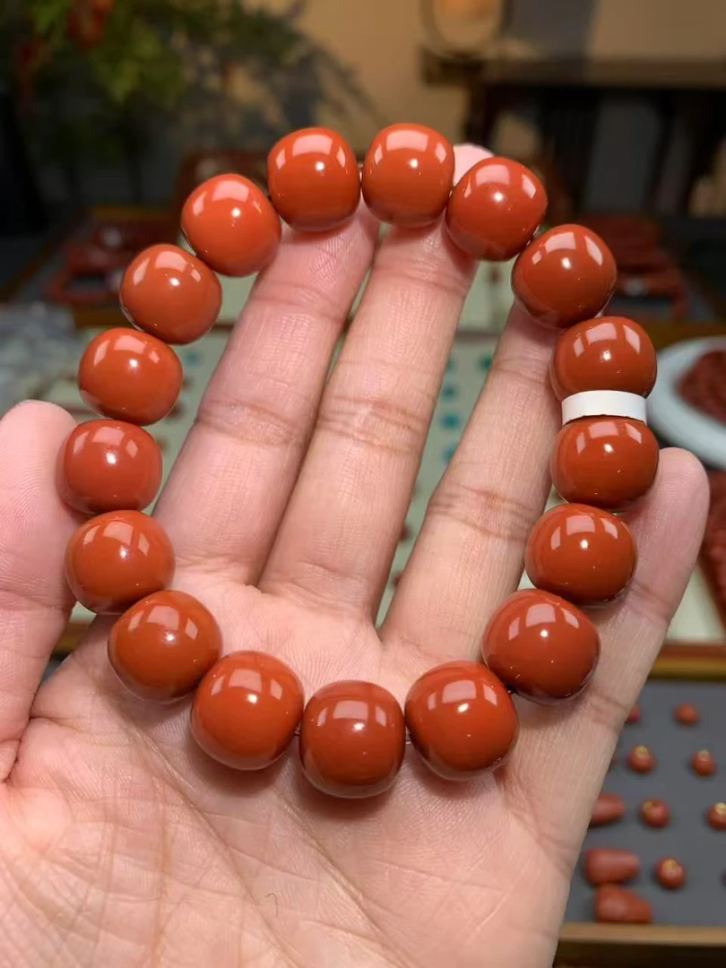 瓦西南红柿子红13mm老型手串