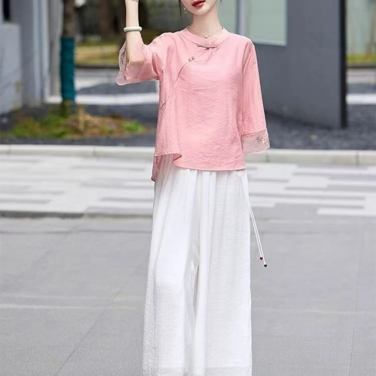 SX-夏装中国风套服01 扣号直播间 NO退NO换 不能静默下单