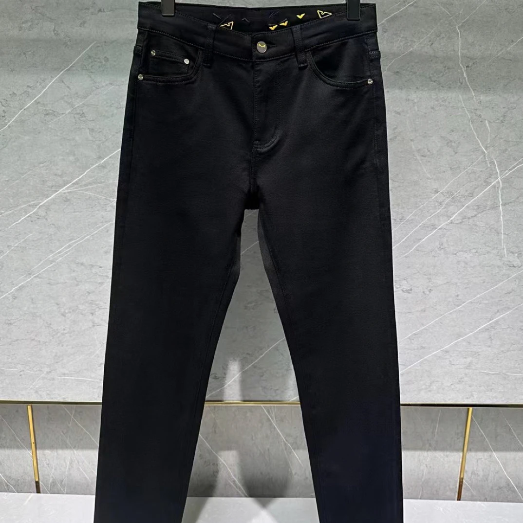 2025高端秋冬小直筒修腿牛仔裤黑牛25号