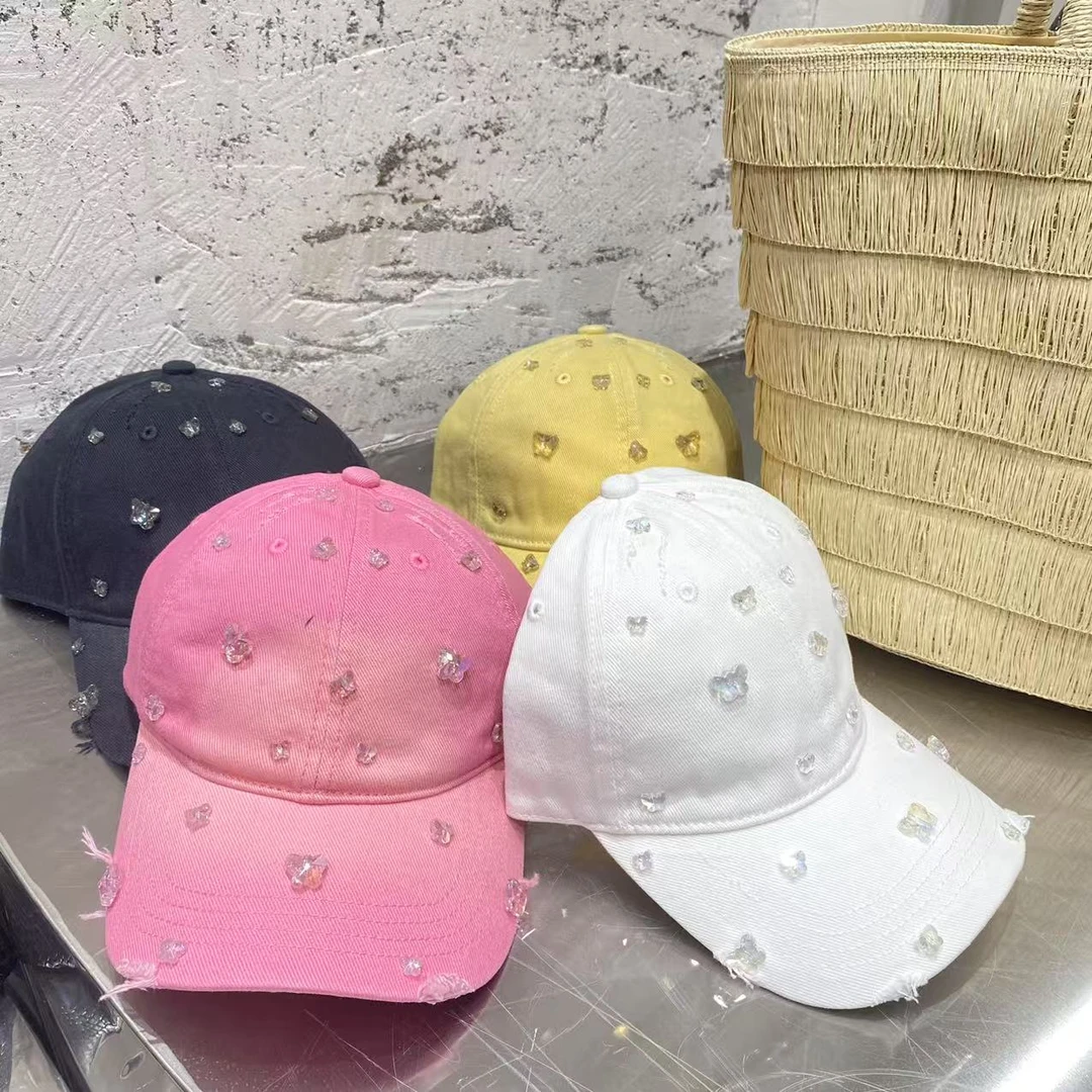 【优搭严选】时尚百搭设计款重工气质休闲镶钻鸭舌帽