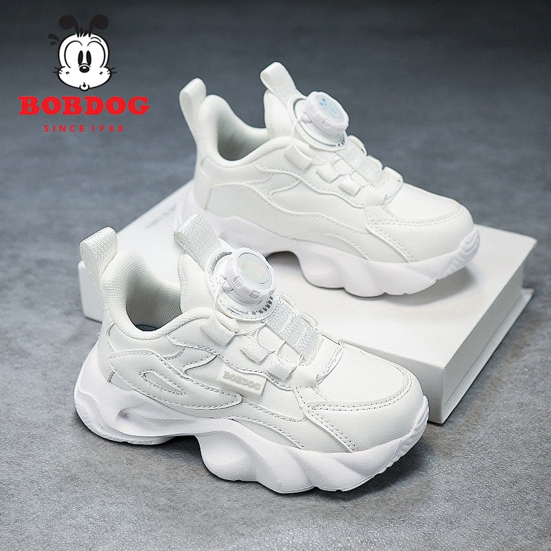 巴布豆儿童鞋子春秋男童小白鞋6-12岁防水单鞋大童潮鞋女童运动鞋