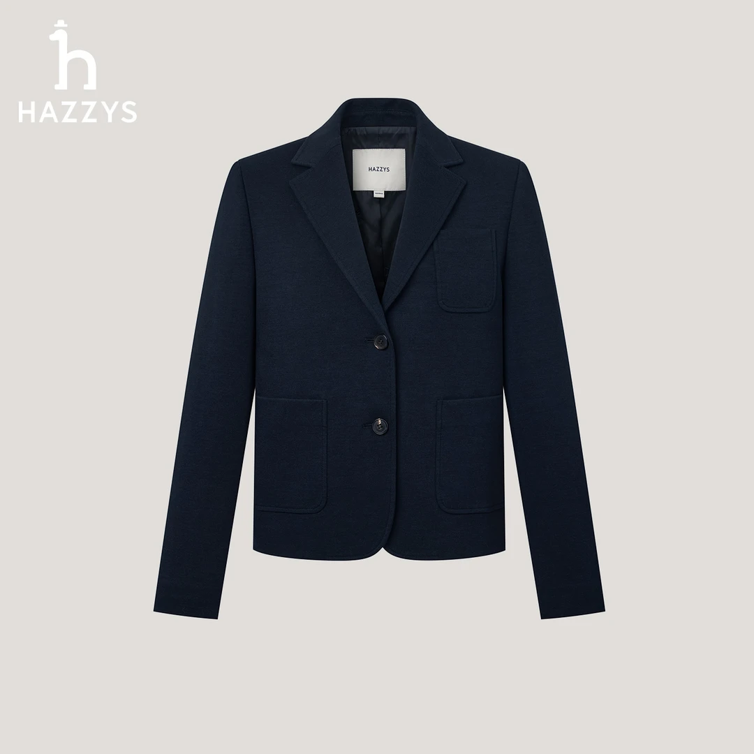 【商场同款】HAZZYS哈吉斯女士秋季休闲单西通勤西装外套羊毛西服
