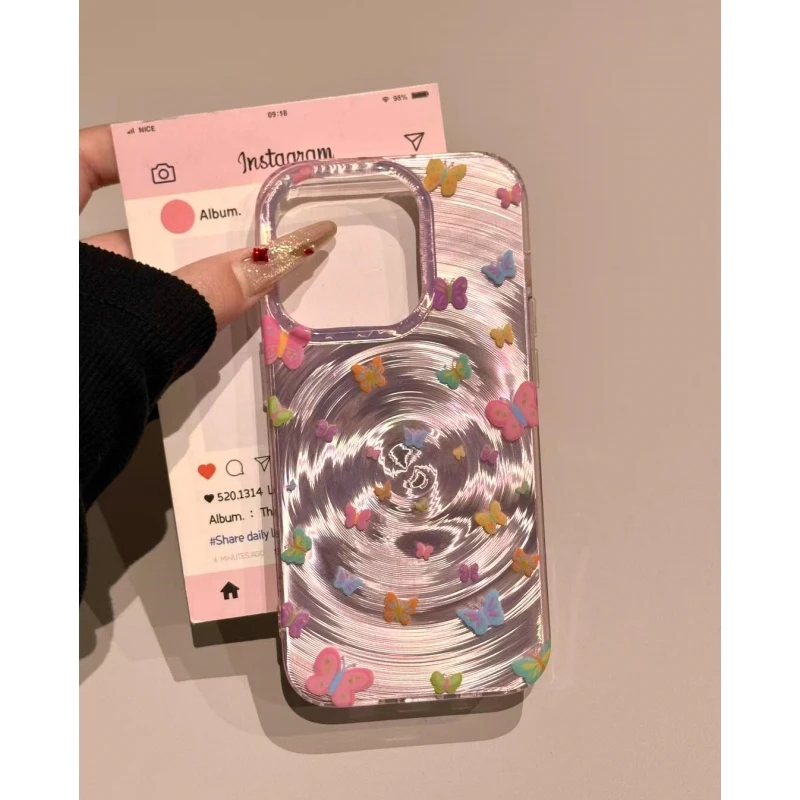 奥菲顿彩色旋风小蝴蝶适用iPhone16/15promax苹果12手机壳14/13套