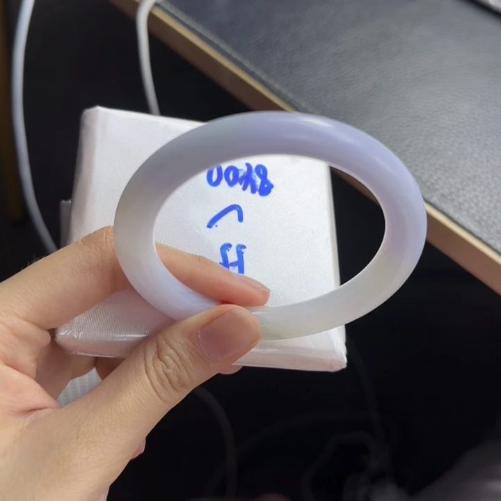 未镶嵌手镯翡翠紫罗兰圆条-55