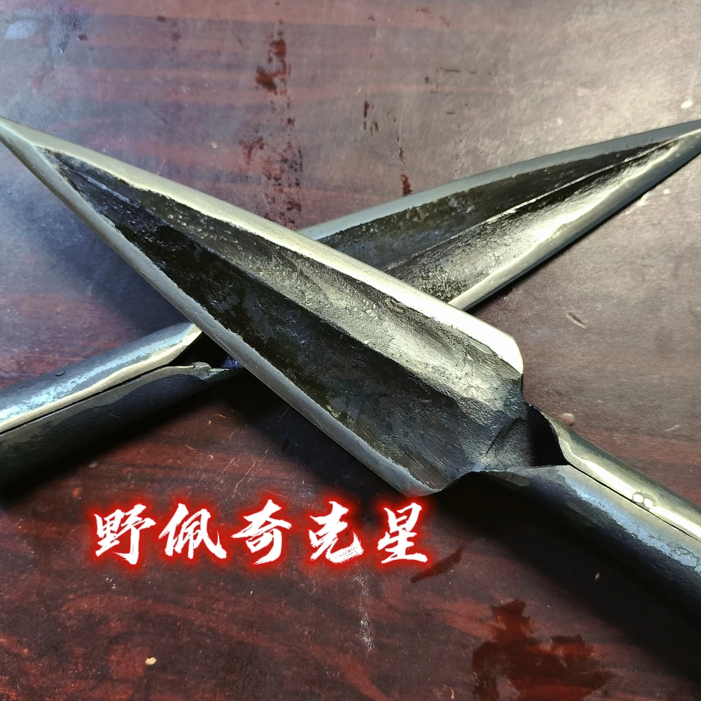 祖鲁楸轨道钢锻打镖枪头练武器械霸王枪头山猪矛头探险防身未开刃