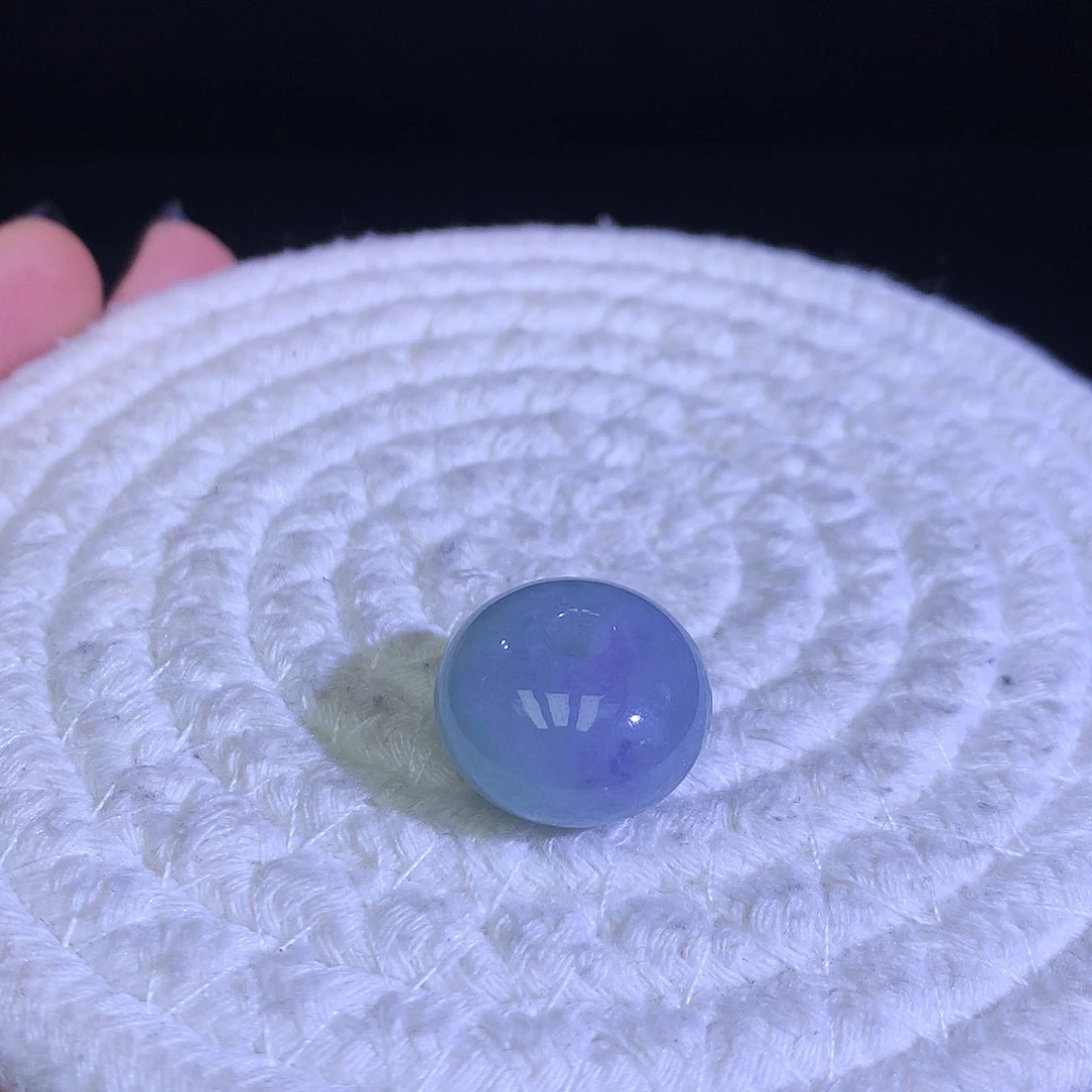 散珠翡翠天然缅甸翡翠大鼓珠卡18.3宽11.9淡春彩