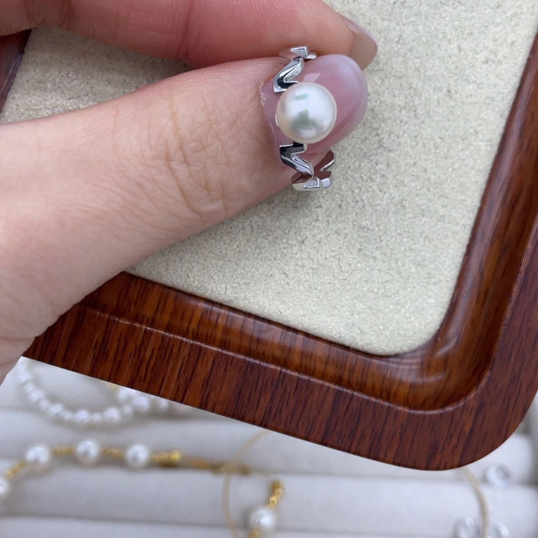 海水珍珠银S925镶嵌戒指