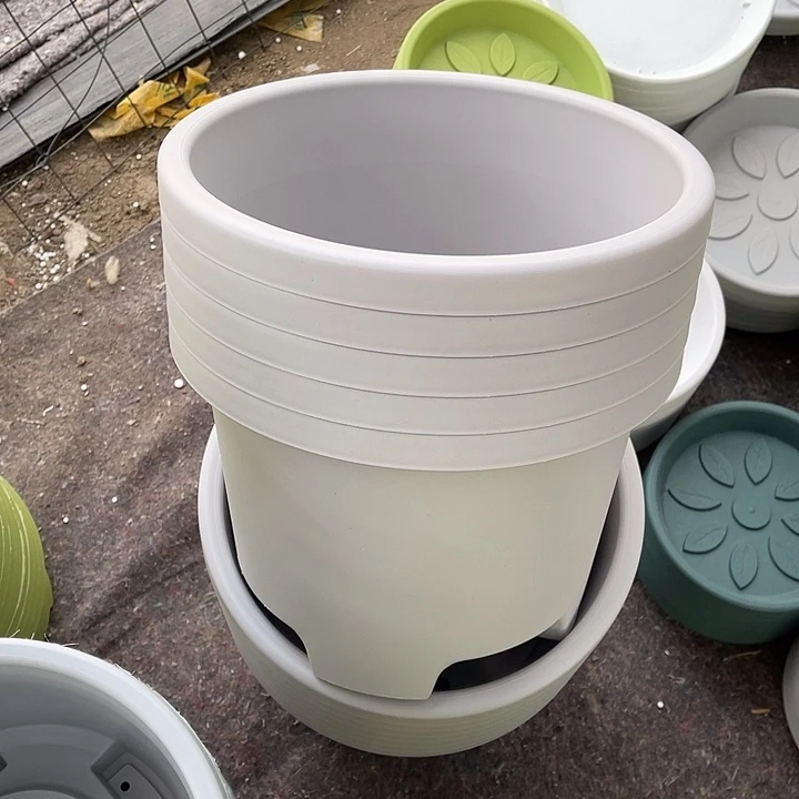 树脂球根盆4号灰白色5个