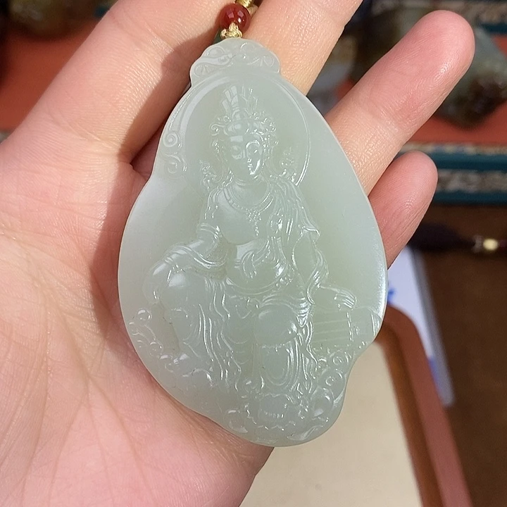 和田玉颈饰未镶嵌观音特细