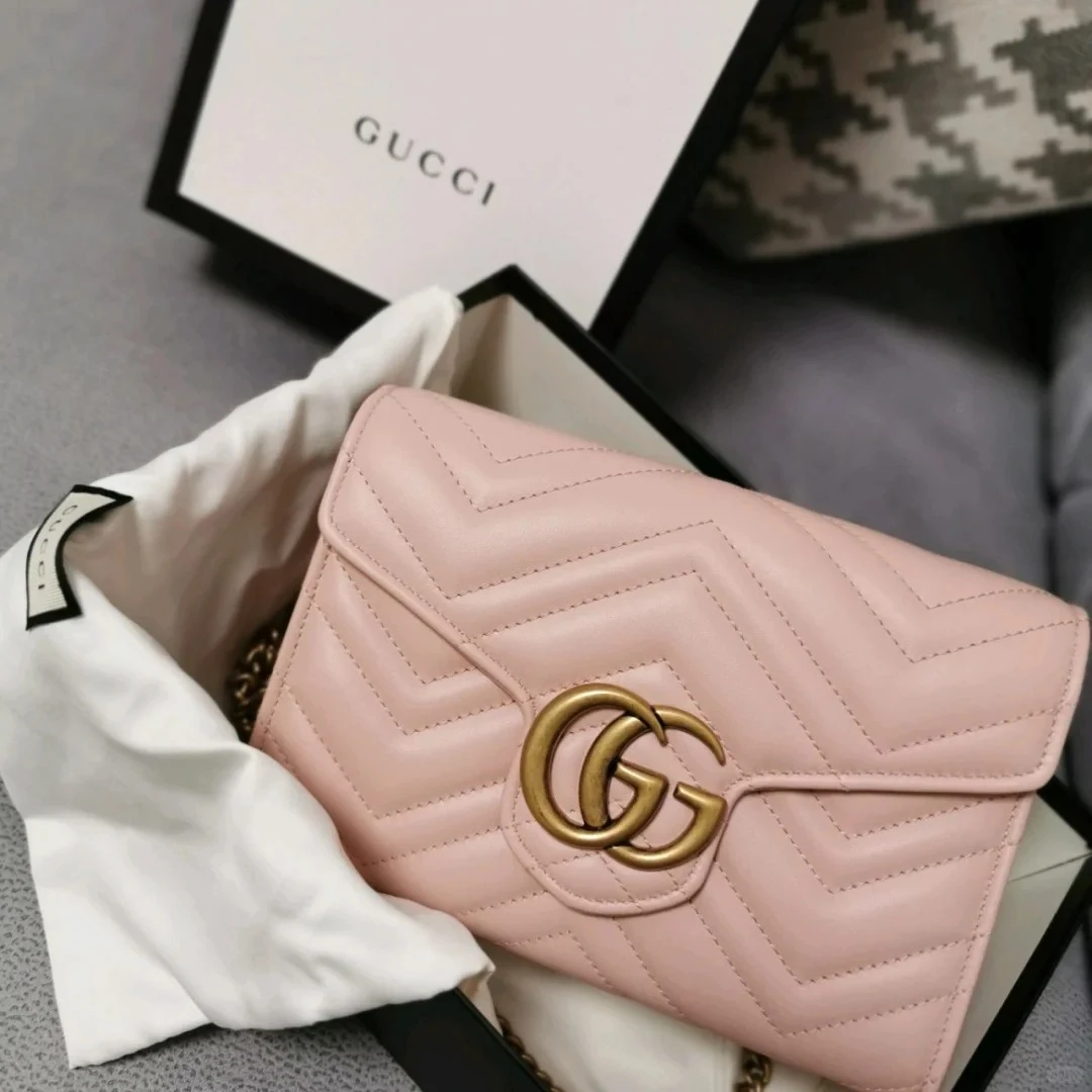 99新 GUCCI/古驰 gucci marmont woc粉金/99新/优选