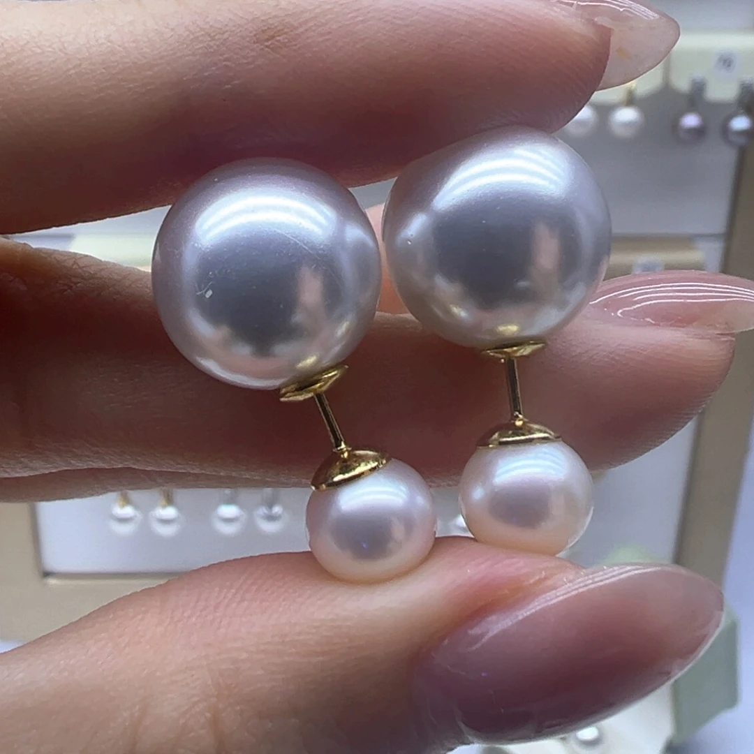 银S925镶嵌淡水珍珠耳饰