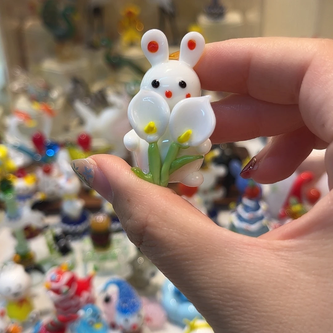 琉璃手工艺品兔子