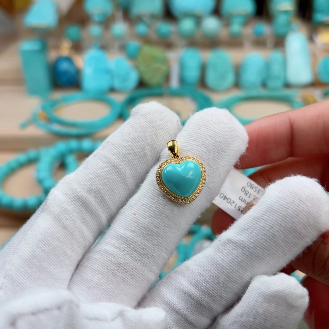 绿松石18K金镶嵌珠宝奇石