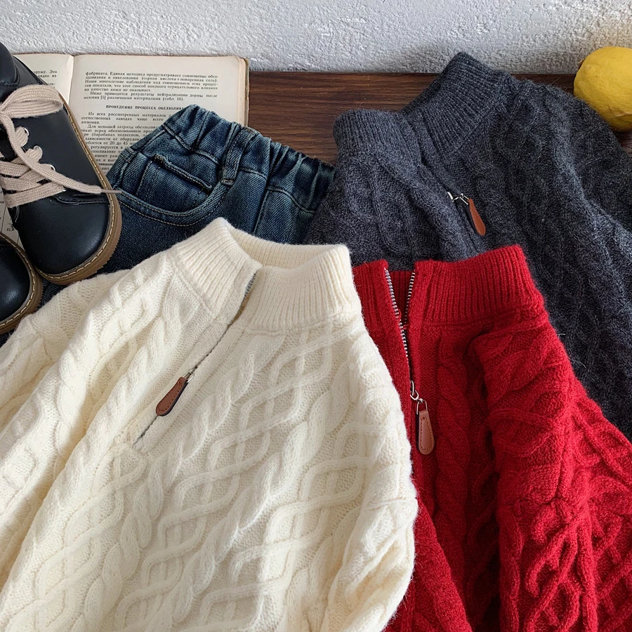 儿童毛衣加厚秋冬装男童打底针织衫2025新款套头线衣中小童装