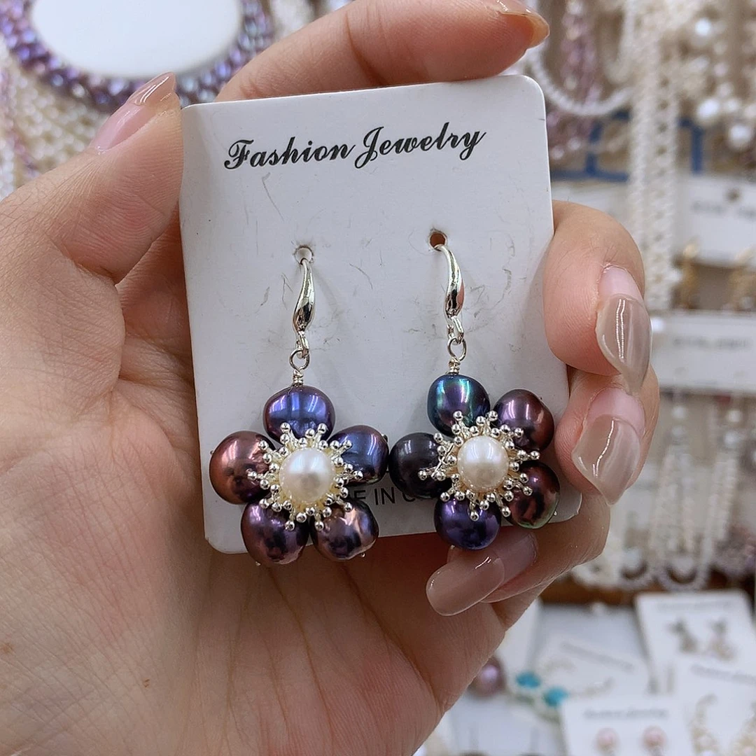 项链银S925镶嵌淡水珍珠