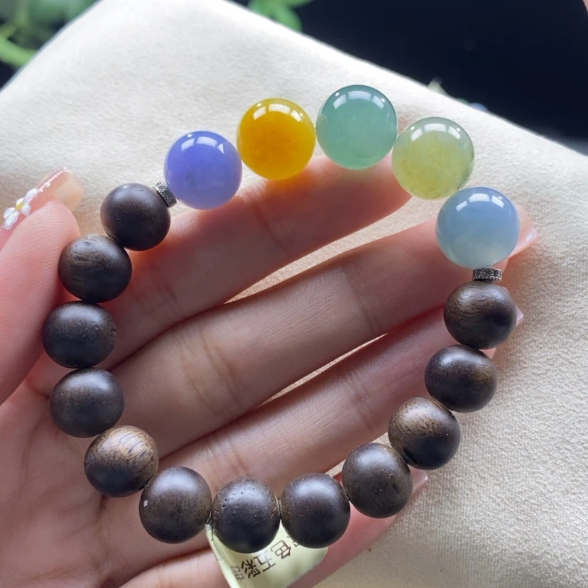 【闪购商品】沉香木手串浓五色手串卡12+