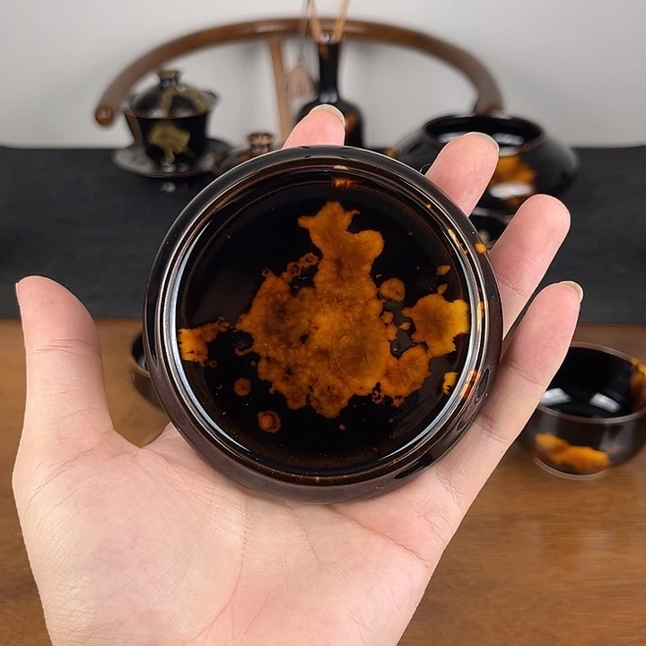 摆件玳瑁釉扁平盖置
