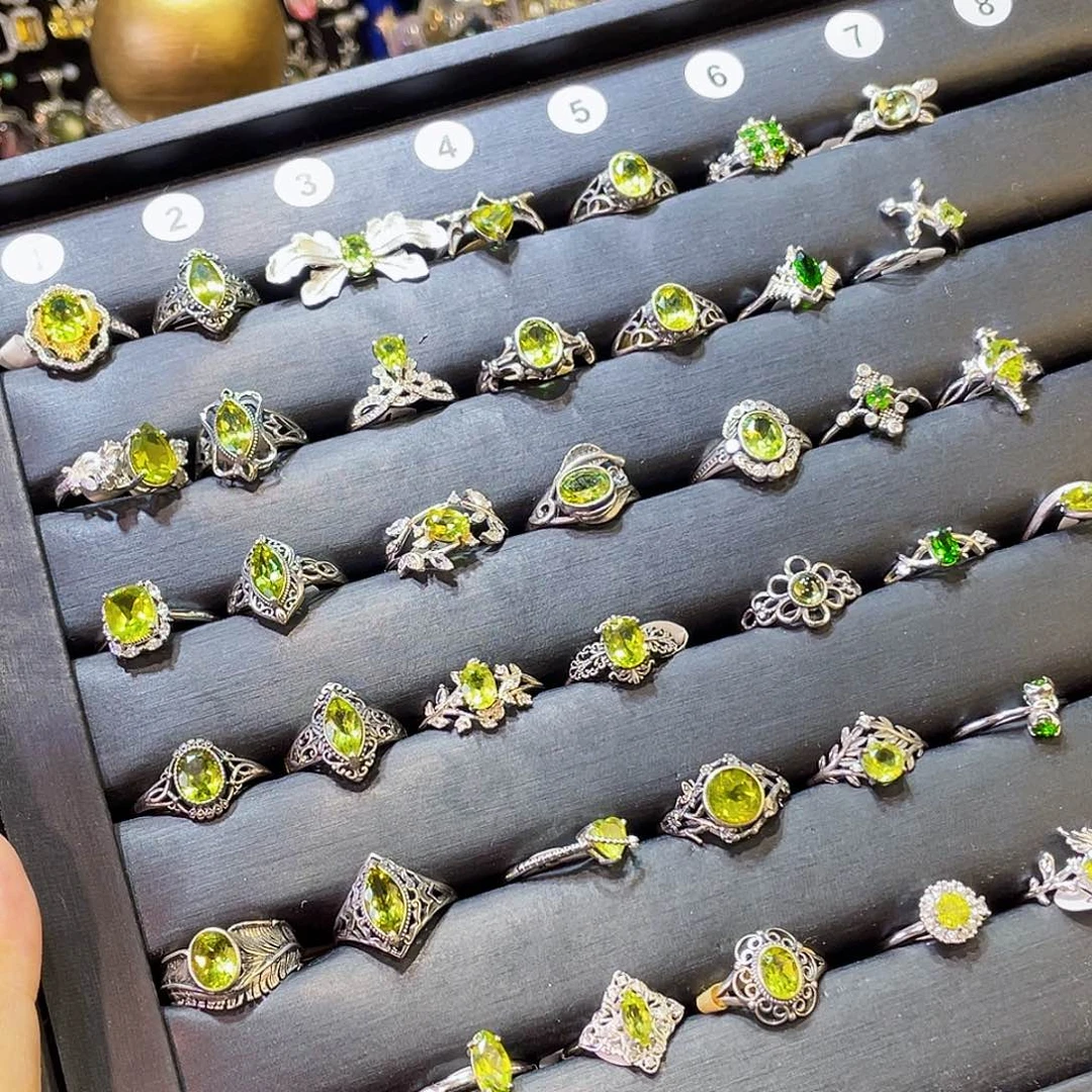 羽毛925银橄榄戒指盘
