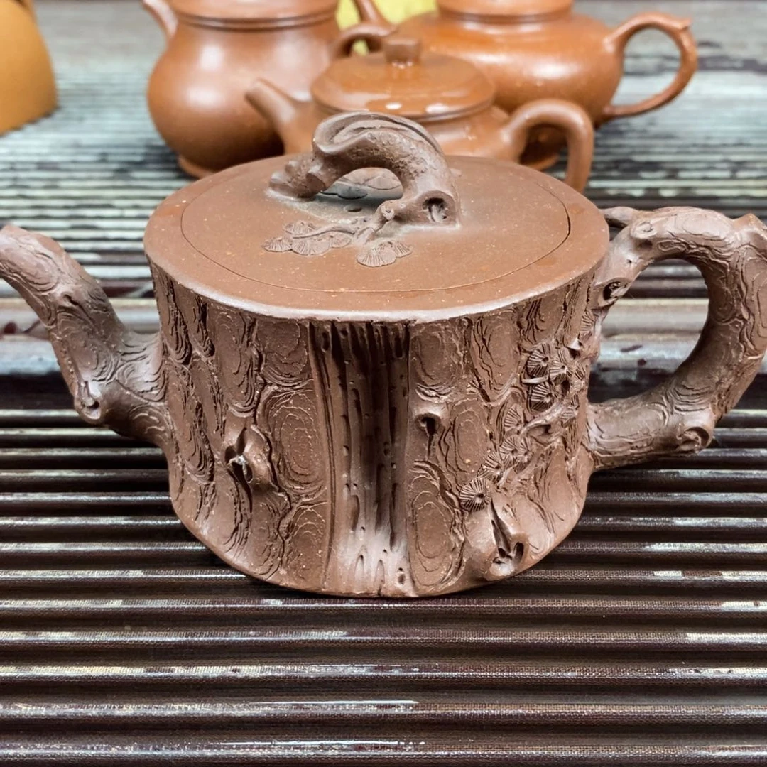 茶壶紫砂宜兴原来紫砂全手工树桩