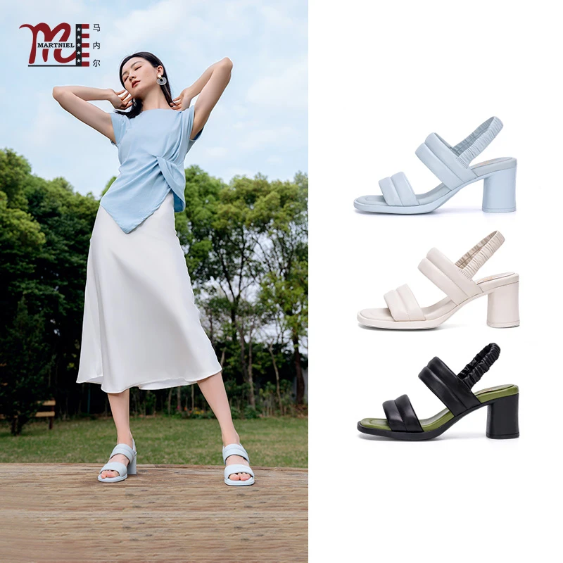 MARTNIEL马内尔魔术贴法式时装凉鞋一字带G48161