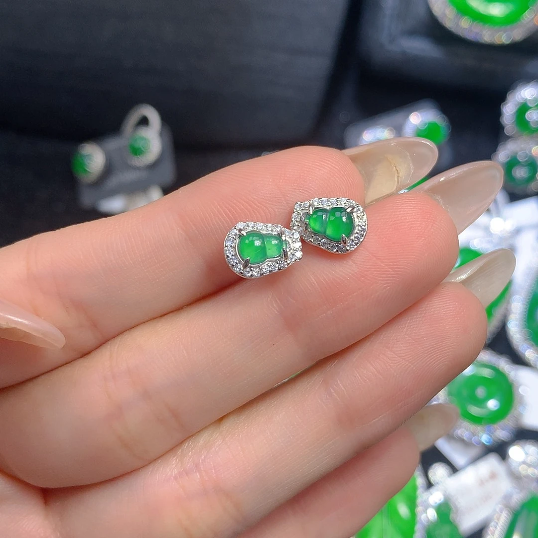 翡翠吊坠(不含链)银S925镶嵌翡翠