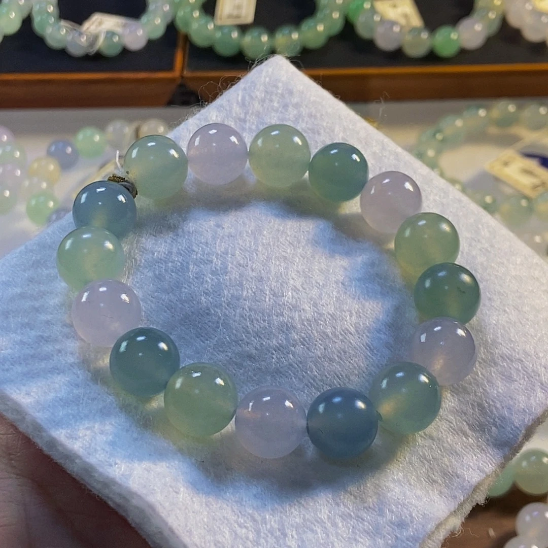 定制翡翠未镶嵌翡翠手串卡12.6