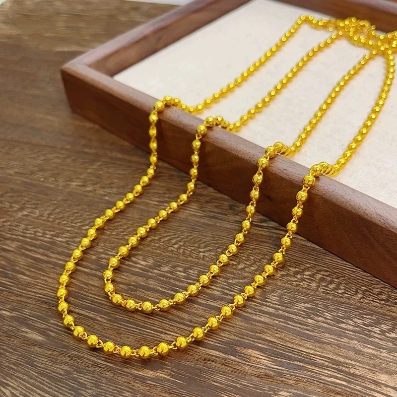 合金项链 卡4mm光珠项链