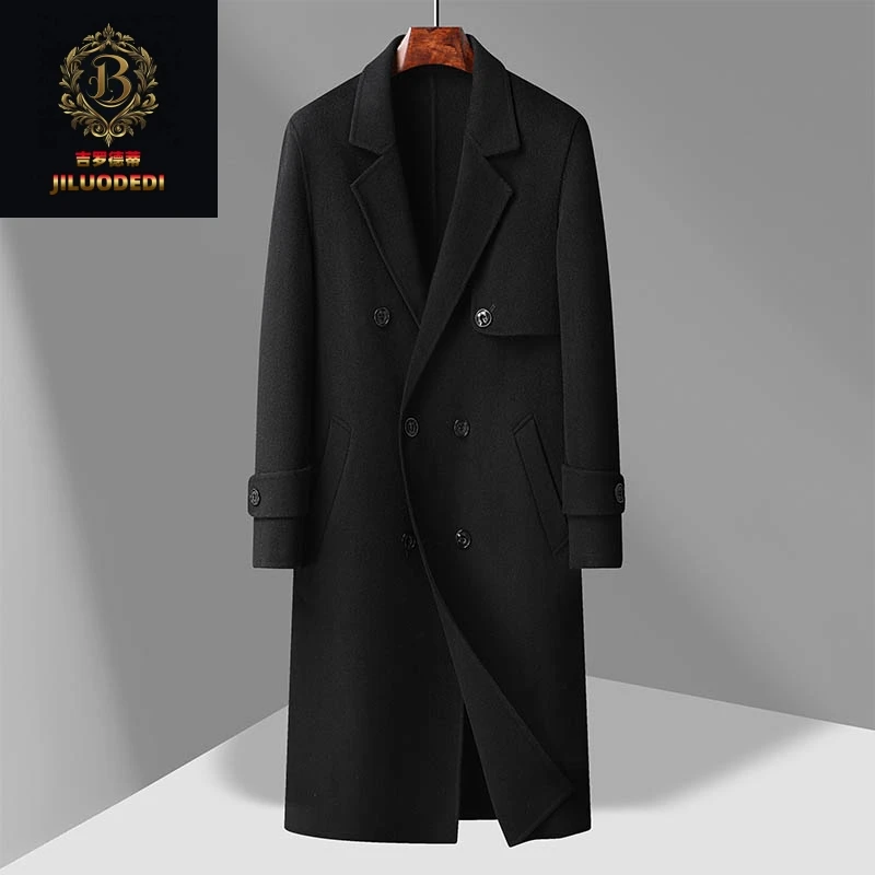 2025双面呢大衣男长款加厚100%羊毛呢子风衣男士高端毛呢冬季外套