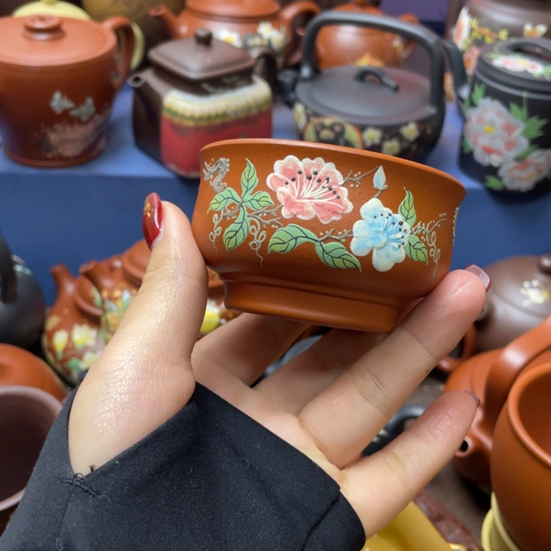 茶杯红泥紫砂主人杯100cc